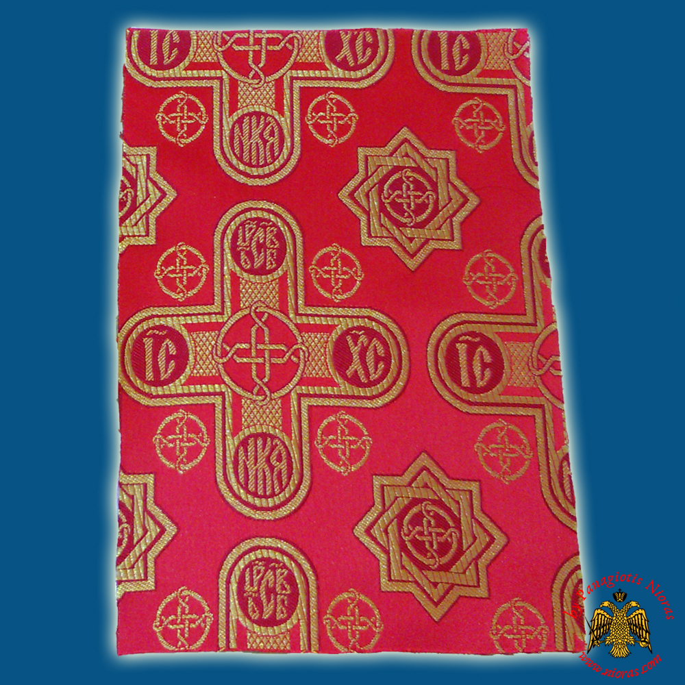 Orthodox Clerics Vestment Red Fabric With Crosses ICXC No.6647
